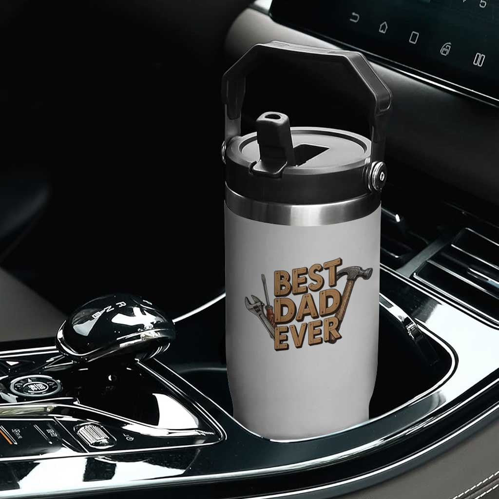 Funny Woodworking Dad Gift Flip Straw Tumbler Best Dad Ever TS12 Print Your Wear