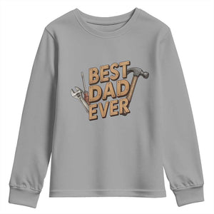 Funny Woodworking Dad Gift Youth Sweatshirt Best Dad Ever TS12 Sport Gray Print Your Wear