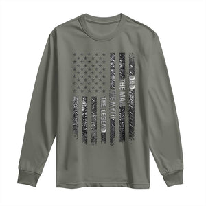 Dad The Man The Myth The Legend Long Sleeve Shirt Proud American Welder Gift TS12 Military Green Print Your Wear