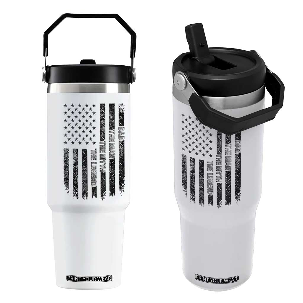 Dad The Man The Myth The Legend Flip Straw Tumbler Proud American Welder Gift TS12 One Size: 30 oz White Print Your Wear