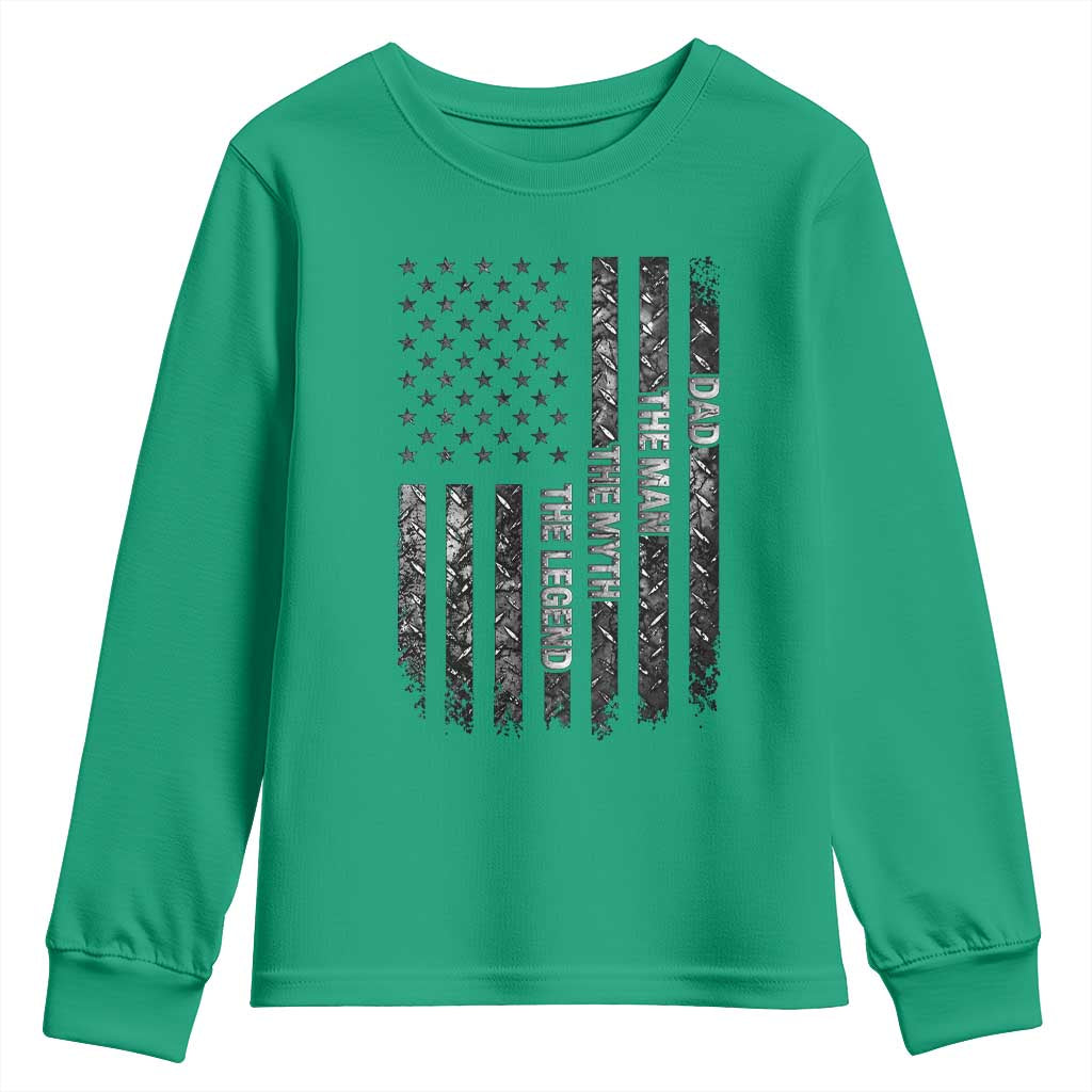 Dad The Man The Myth The Legend Youth Sweatshirt Proud American Welder Gift TS12 Irish Green Print Your Wear