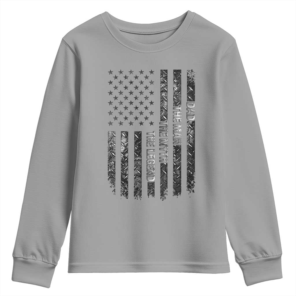 Dad The Man The Myth The Legend Youth Sweatshirt Proud American Welder Gift TS12 Sport Gray Print Your Wear