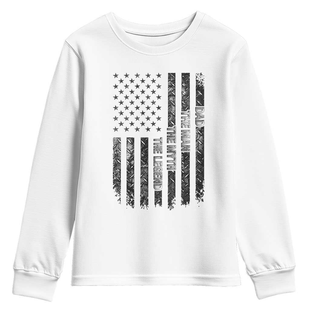 Dad The Man The Myth The Legend Youth Sweatshirt Proud American Welder Gift TS12 White Print Your Wear