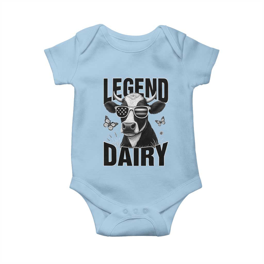 Legend Dairy Baby Onesie Funny Farmer Milk Joke Cow TS12 Light Blue Print Your Wear