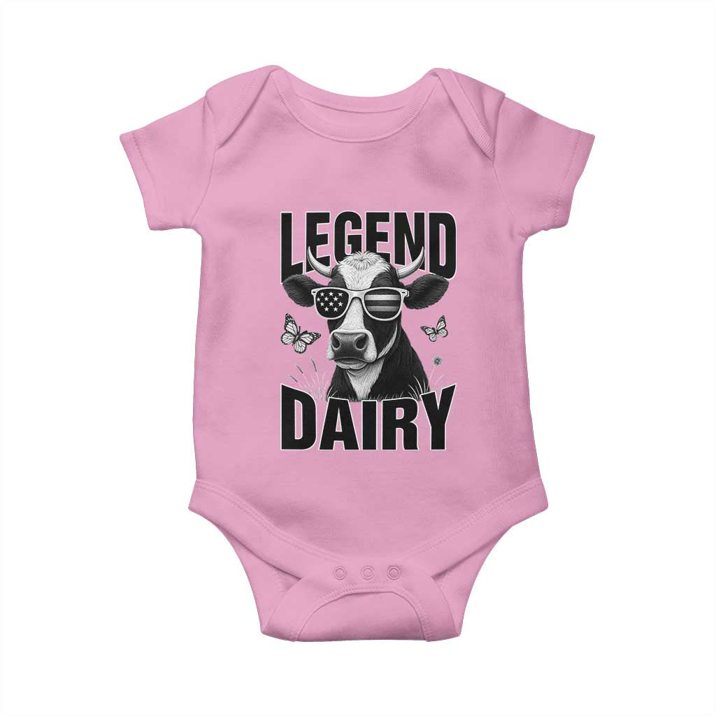 Legend Dairy Baby Onesie Funny Farmer Milk Joke Cow TS12 Light Pink Print Your Wear
