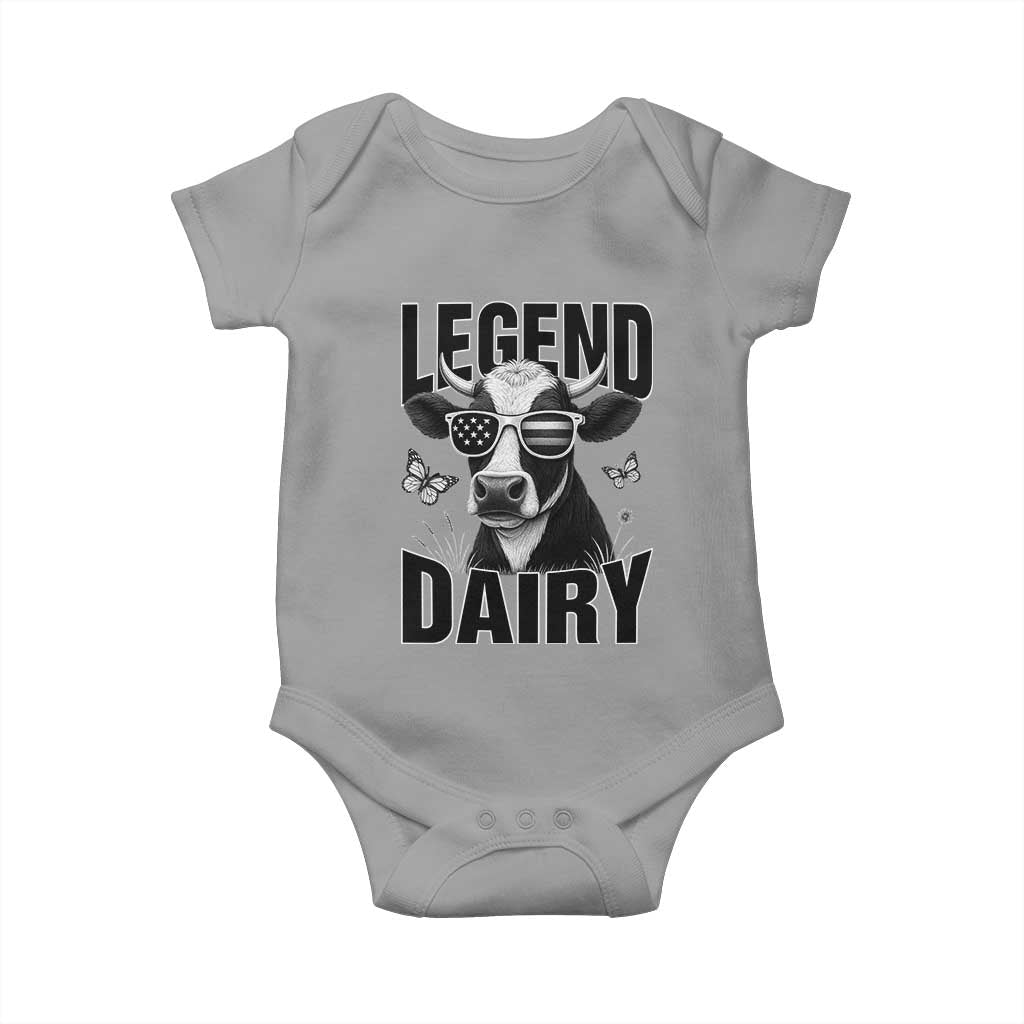 Legend Dairy Baby Onesie Funny Farmer Milk Joke Cow TS12 Sport Gray Print Your Wear
