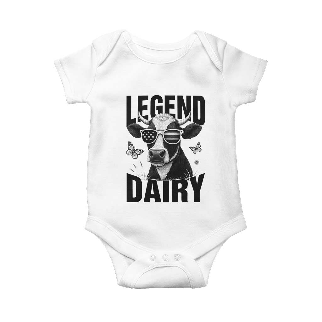 Legend Dairy Baby Onesie Funny Farmer Milk Joke Cow TS12 White Print Your Wear