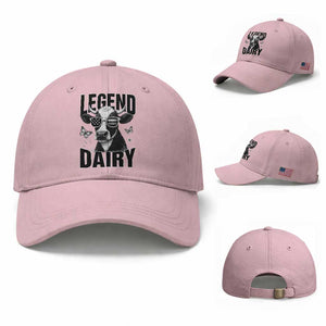 Legend Dairy Baseball Cap Funny Farmer Milk Joke Cow TS12 Baseball Cap Universal Fit Light Pink Print Your Wear