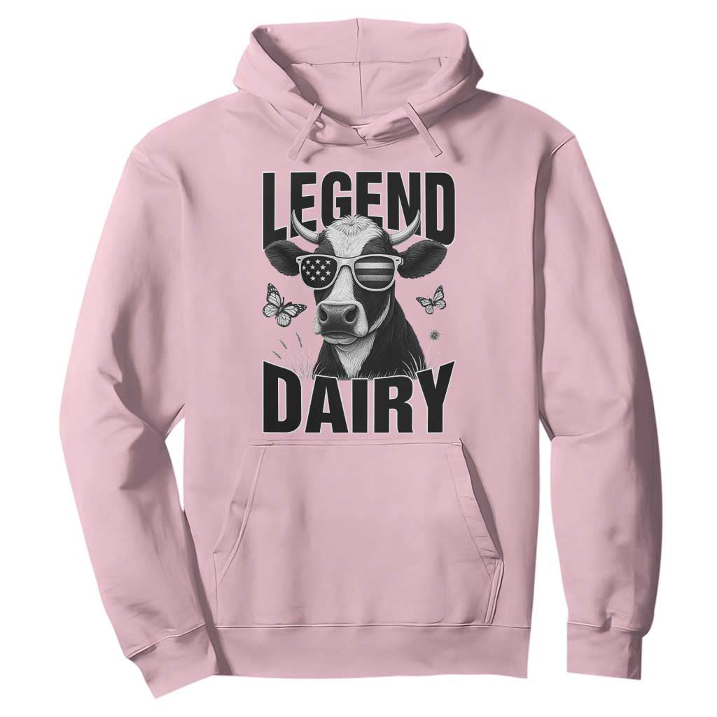 Legend Dairy Hoodie Funny Farmer Milk Joke Cow TS12 Light Pink Print Your Wear