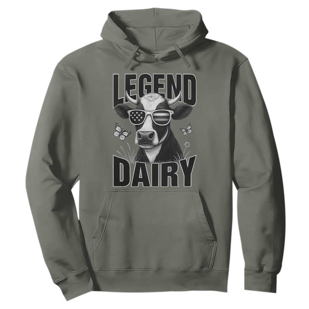 Legend Dairy Hoodie Funny Farmer Milk Joke Cow TS12 Military Green Print Your Wear