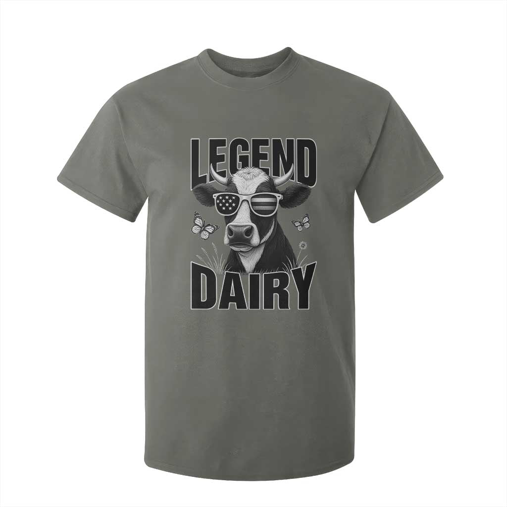 Legend Dairy T Shirt For Kid Funny Farmer Milk Joke Cow TS12 Military Green Print Your Wear