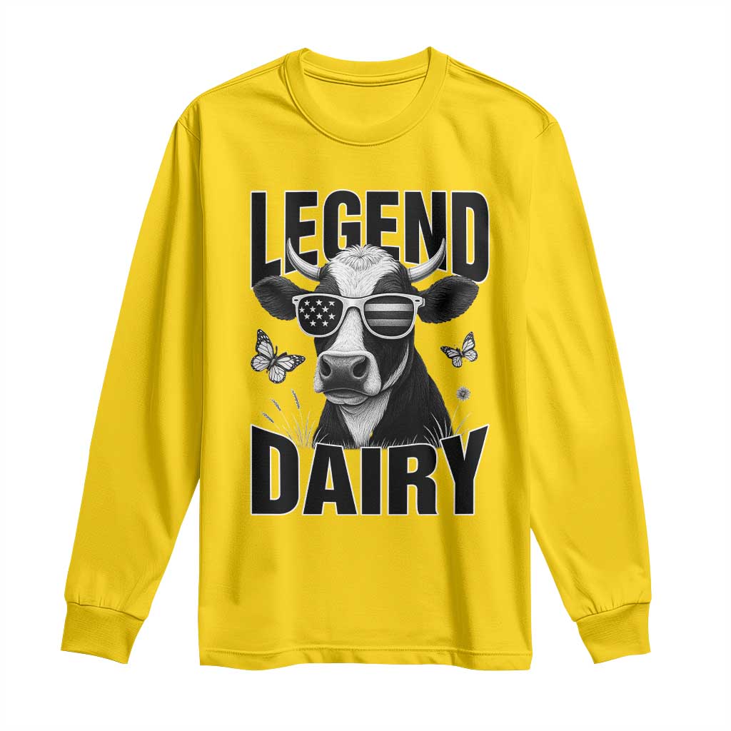 Legend Dairy Long Sleeve Shirt Funny Farmer Milk Joke Cow TS12 Daisy Print Your Wear