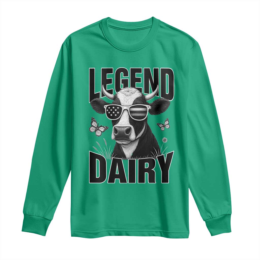 Legend Dairy Long Sleeve Shirt Funny Farmer Milk Joke Cow TS12 Irish Green Print Your Wear