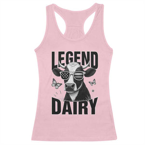 Legend Dairy Racerback Tank Top Funny Farmer Milk Joke Cow TS12 Light Pink Print Your Wear