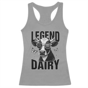 Legend Dairy Racerback Tank Top Funny Farmer Milk Joke Cow TS12 Sport Gray Print Your Wear