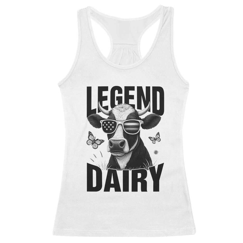 Legend Dairy Racerback Tank Top Funny Farmer Milk Joke Cow TS12 White Print Your Wear