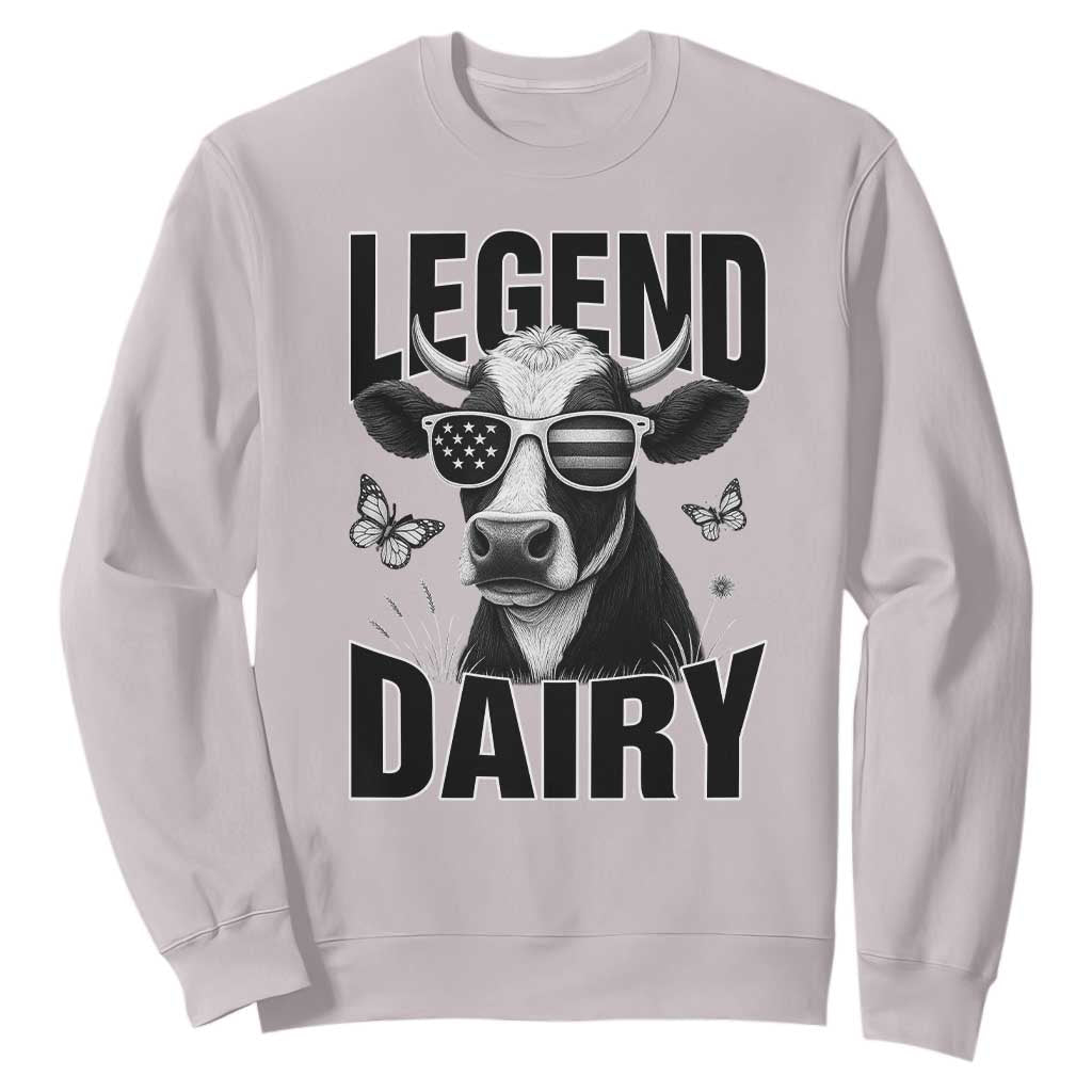 Legend Dairy Sweatshirt Funny Farmer Milk Joke Cow TS12 Ice Gray Print Your Wear