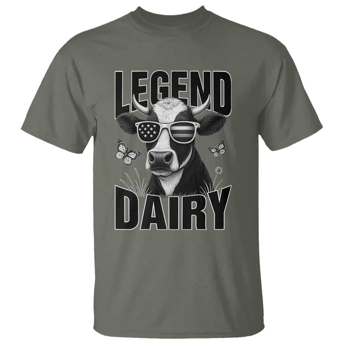 Legend Dairy T Shirt Funny Farmer Milk Joke Cow TS12 Military Green Print Your Wear
