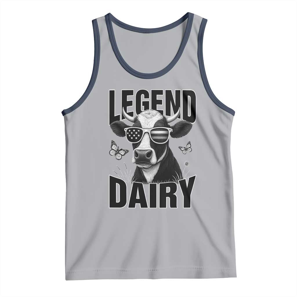 Legend Dairy Tank Top Funny Farmer Milk Joke Cow TS12 Athletic Heather Navy Print Your Wear