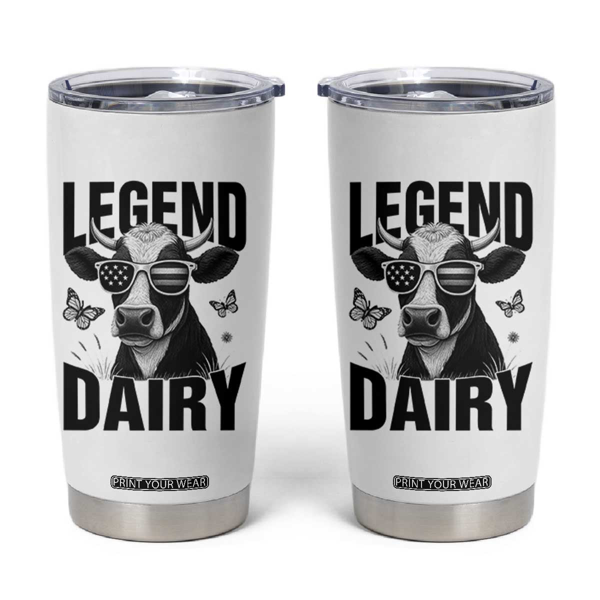 Legend Dairy Tumbler Cup Funny Farmer Milk Joke Cow TS12 White Print Your Wear