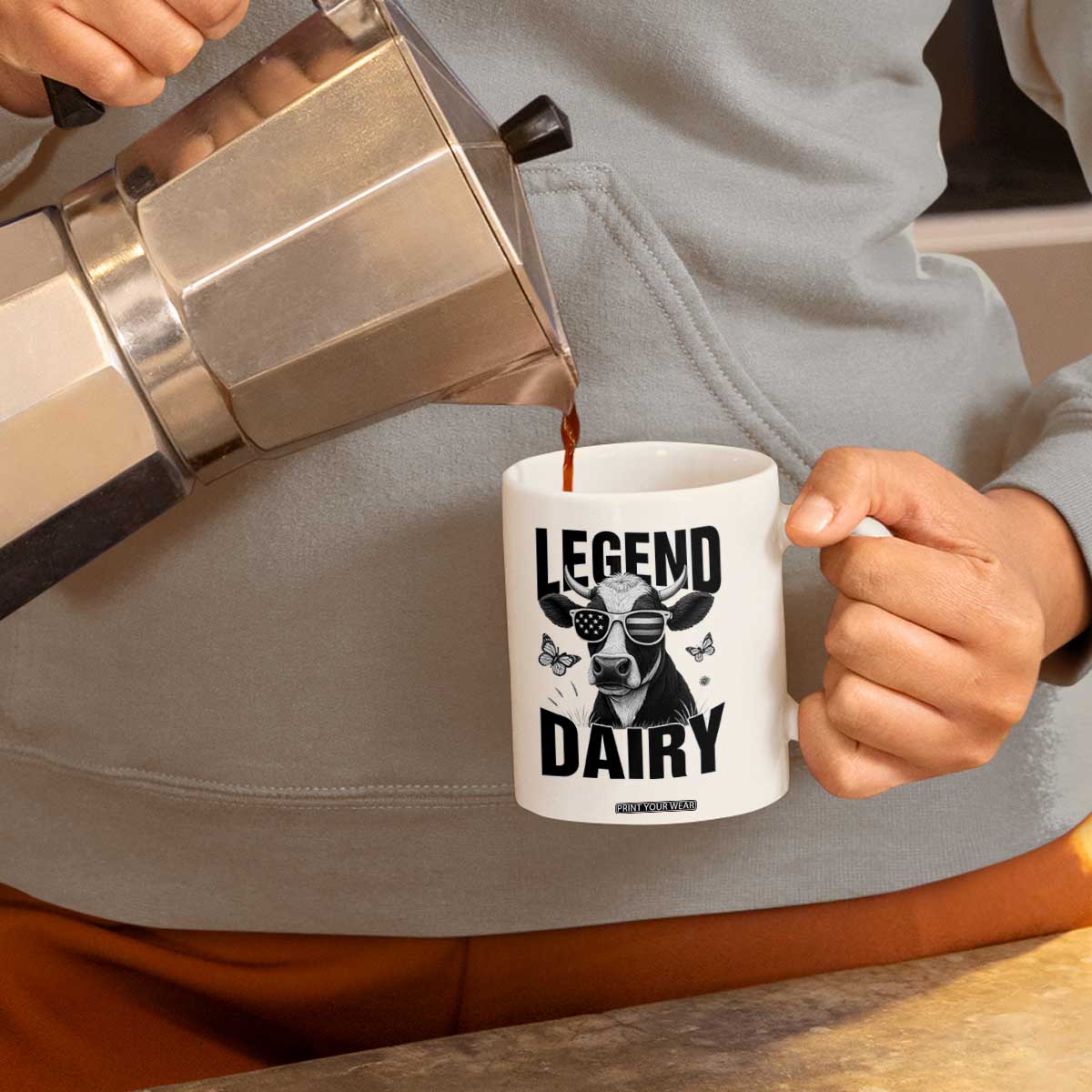 Legend Dairy Coffee Mug Funny Farmer Milk Joke Cow TS12 Print Your Wear
