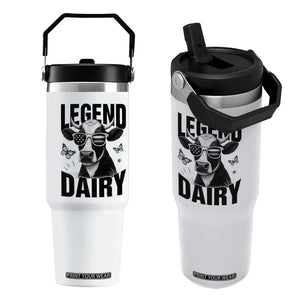 Legend Dairy Flip Straw Tumbler Funny Farmer Milk Joke Cow TS12 One Size: 30 oz White Print Your Wear