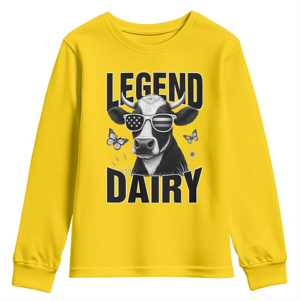 Legend Dairy Youth Sweatshirt Funny Farmer Milk Joke Cow TS12 Daisy Print Your Wear