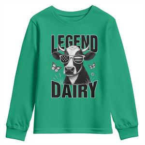 Legend Dairy Youth Sweatshirt Funny Farmer Milk Joke Cow TS12 Irish Green Print Your Wear
