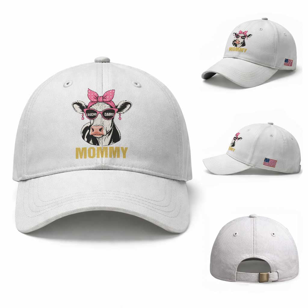 Legend Dairy Mommy Baseball Cap Funny Farmer Milk Joke Cow Mothers Day TS12 Baseball Cap Universal Fit White Print Your Wear