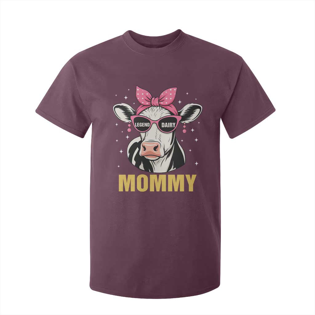 Legend Dairy Mommy T Shirt For Kid Funny Farmer Milk Joke Cow Mothers Day TS12 Maroon Print Your Wear