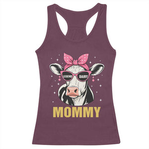 Legend Dairy Mommy Racerback Tank Top Funny Farmer Milk Joke Cow Mothers Day TS12 Maroon Print Your Wear