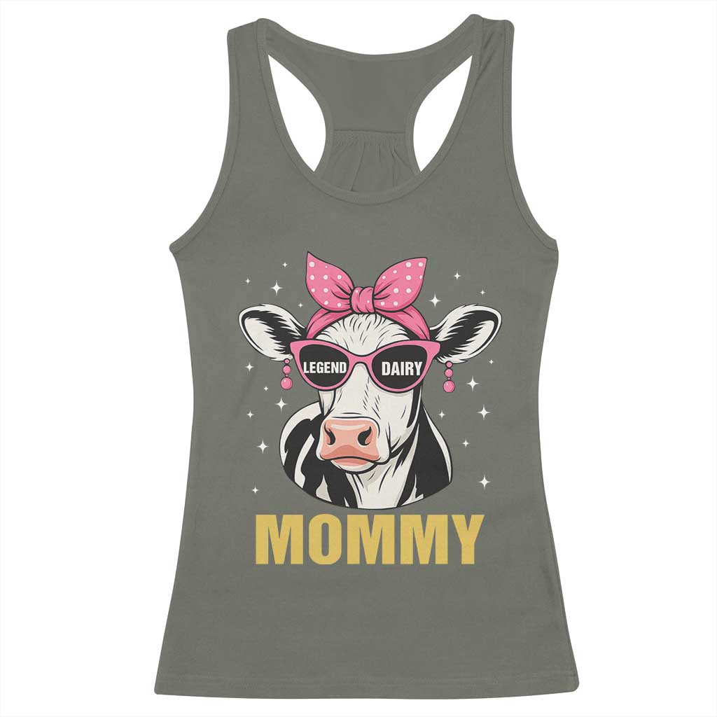 Legend Dairy Mommy Racerback Tank Top Funny Farmer Milk Joke Cow Mothers Day TS12 Military Green Print Your Wear