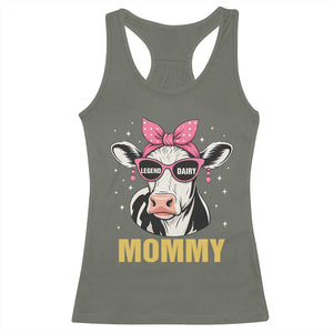 Legend Dairy Mommy Racerback Tank Top Funny Farmer Milk Joke Cow Mothers Day TS12 Military Green Print Your Wear