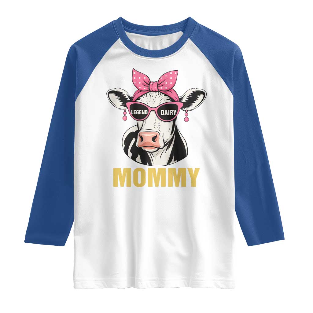 Legend Dairy Mommy Raglan Shirt Funny Farmer Milk Joke Cow Mothers Day TS12 White Royal Print Your Wear