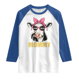 Legend Dairy Mommy Raglan Shirt Funny Farmer Milk Joke Cow Mothers Day TS12 White Royal Print Your Wear