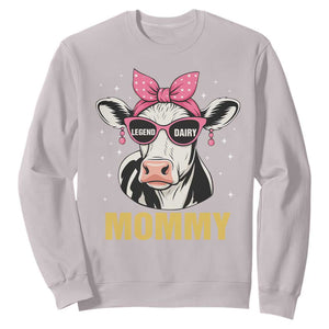 Legend Dairy Mommy Sweatshirt Funny Farmer Milk Joke Cow Mothers Day TS12 Ice Gray Print Your Wear