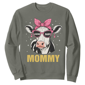 Legend Dairy Mommy Sweatshirt Funny Farmer Milk Joke Cow Mothers Day TS12 Military Green Print Your Wear