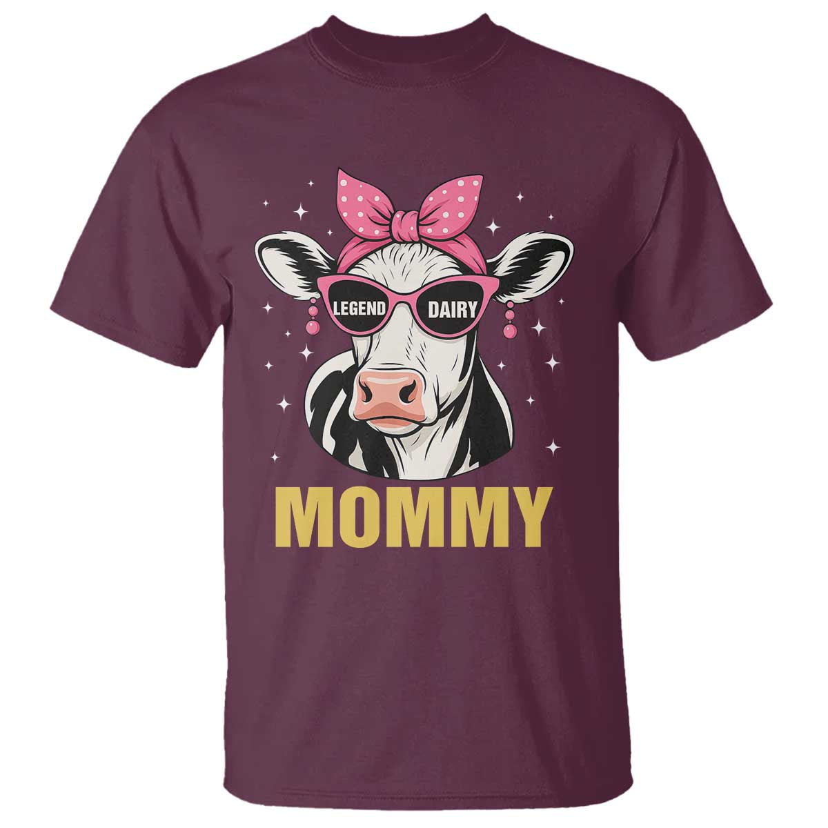 Legend Dairy Mommy T Shirt Funny Farmer Milk Joke Cow Mothers Day TS12 Maroon Print Your Wear