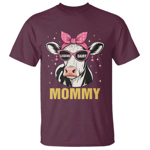 Legend Dairy Mommy T Shirt Funny Farmer Milk Joke Cow Mothers Day TS12 Maroon Print Your Wear