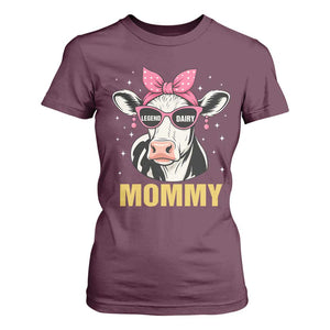 Legend Dairy Mommy T Shirt For Women Funny Farmer Milk Joke Cow Mothers Day TS12 Maroon Print Your Wear