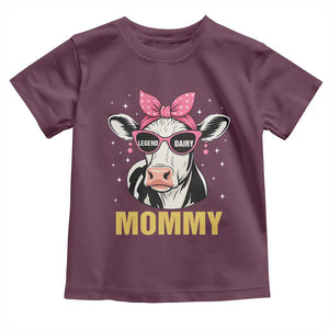 Legend Dairy Mommy Toddler T Shirt Funny Farmer Milk Joke Cow Mothers Day TS12 Maroon Print Your Wear