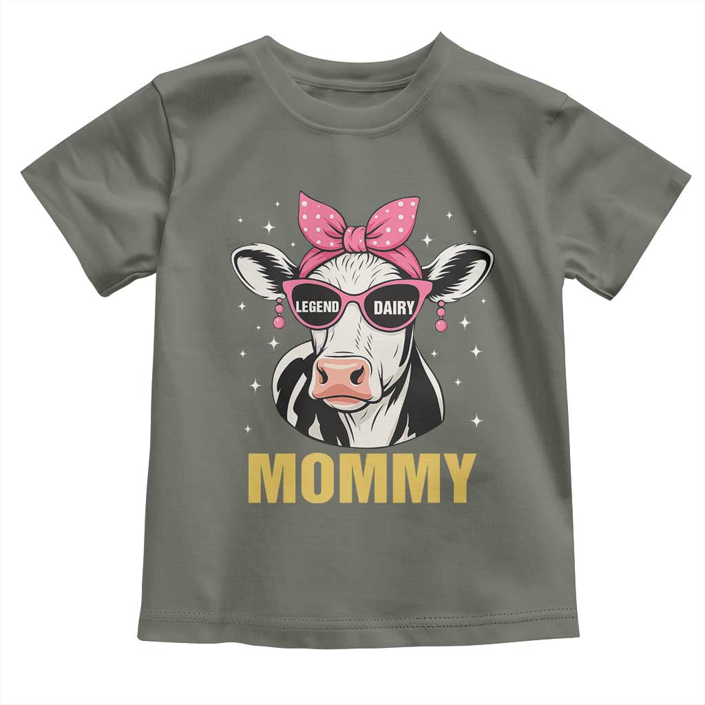 Legend Dairy Mommy Toddler T Shirt Funny Farmer Milk Joke Cow Mothers Day TS12 Military Green Print Your Wear