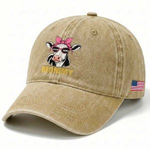 Legend Dairy Mommy Washed Cotton Baseball Cap Funny Farmer Milk Joke Cow Mothers Day TS12 Print Your Wear