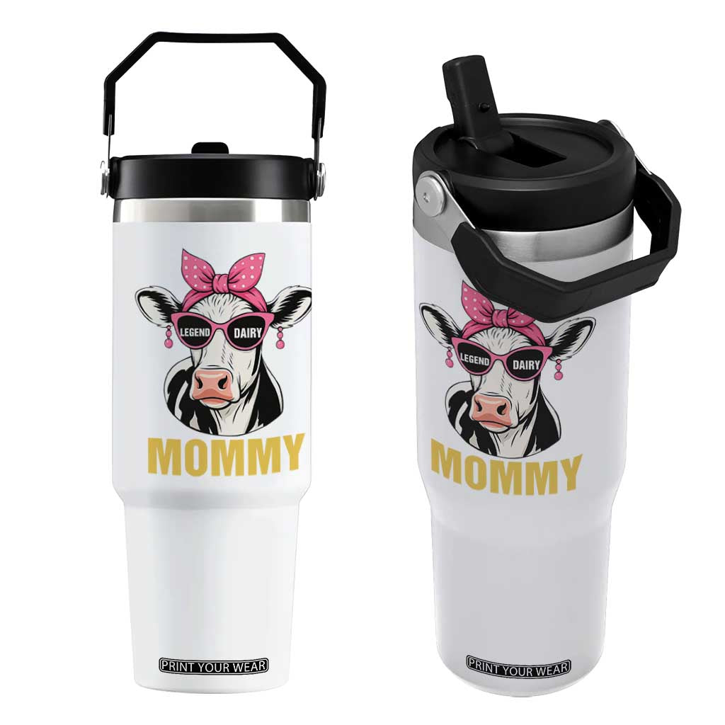 Legend Dairy Mommy Flip Straw Tumbler Funny Farmer Milk Joke Cow Mothers Day TS12 One Size: 30 oz White Print Your Wear