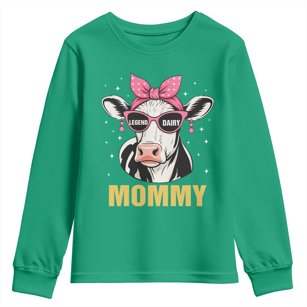 Legend Dairy Mommy Youth Sweatshirt Funny Farmer Milk Joke Cow Mothers Day TS12 Irish Green Print Your Wear