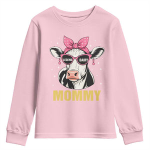 Legend Dairy Mommy Youth Sweatshirt Funny Farmer Milk Joke Cow Mothers Day TS12 Light Pink Print Your Wear