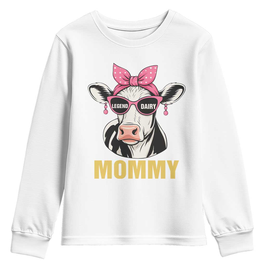 Legend Dairy Mommy Youth Sweatshirt Funny Farmer Milk Joke Cow Mothers Day TS12 White Print Your Wear
