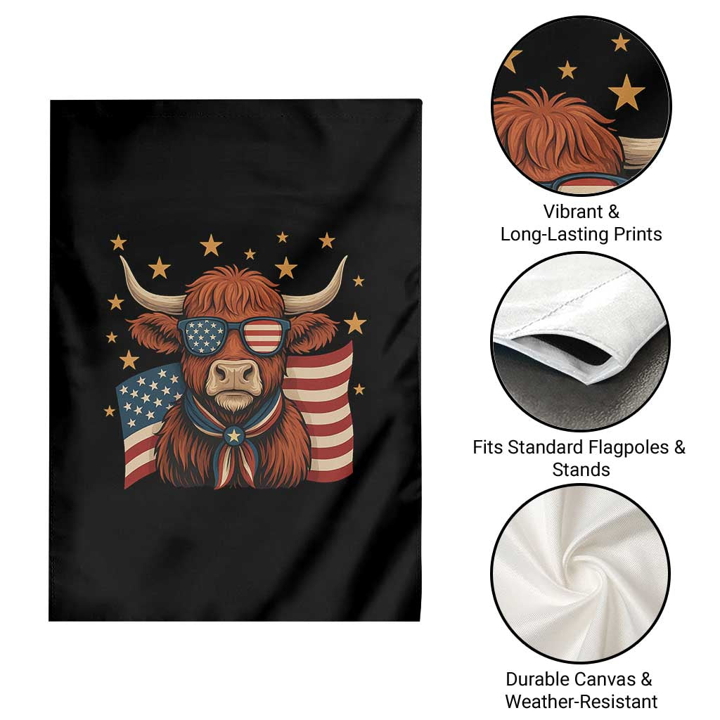 Funny Highland Cow Garden Flag USA Flag Patriotic Cow Farmer TS12 Print Your Wear
