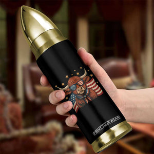 Funny Highland Cow Bullet Tumbler USA Flag Patriotic Cow Farmer TS12 Print Your Wear