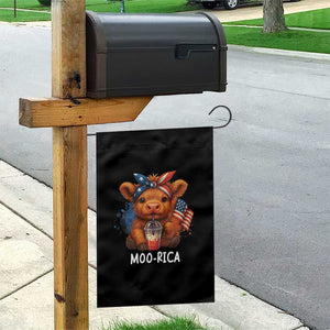 Funny Highland Cow Patriotic Garden Flag Moo Rica USA Flag Cow Farmer TS12 Print Your Wear